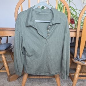 Green Long Sleeve Polo Shirt